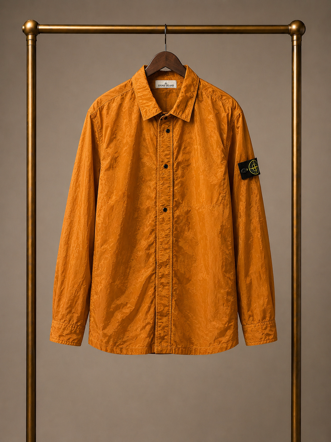 Stone Island Garment Dyed Nylon Overshirt Orange XL 3663