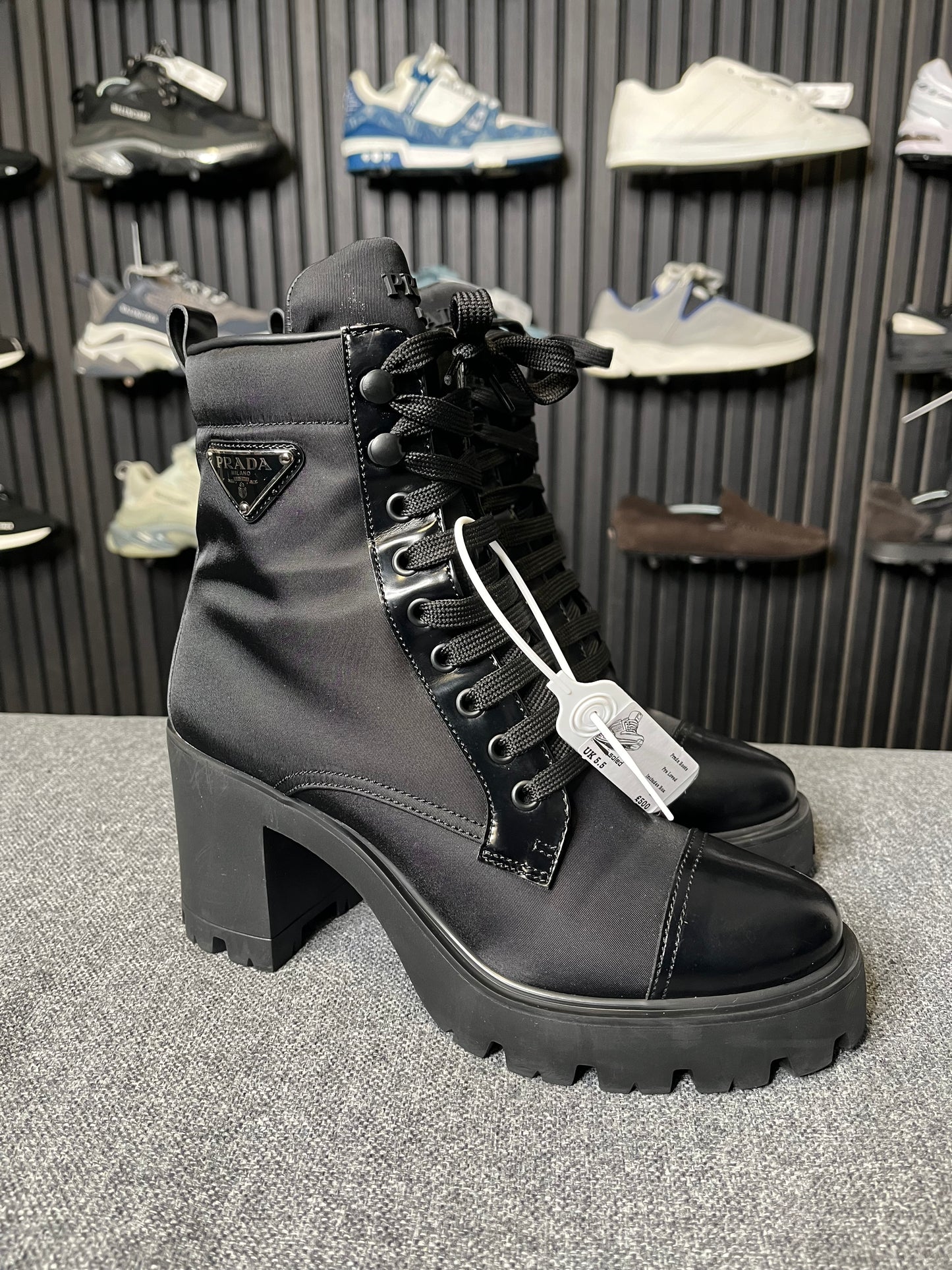 Prada Leather Re-Nylon Boots UK 5.5 2629