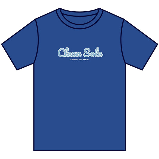 Clean Sole Script Tee Dark Blue Kighve x Box Fresh