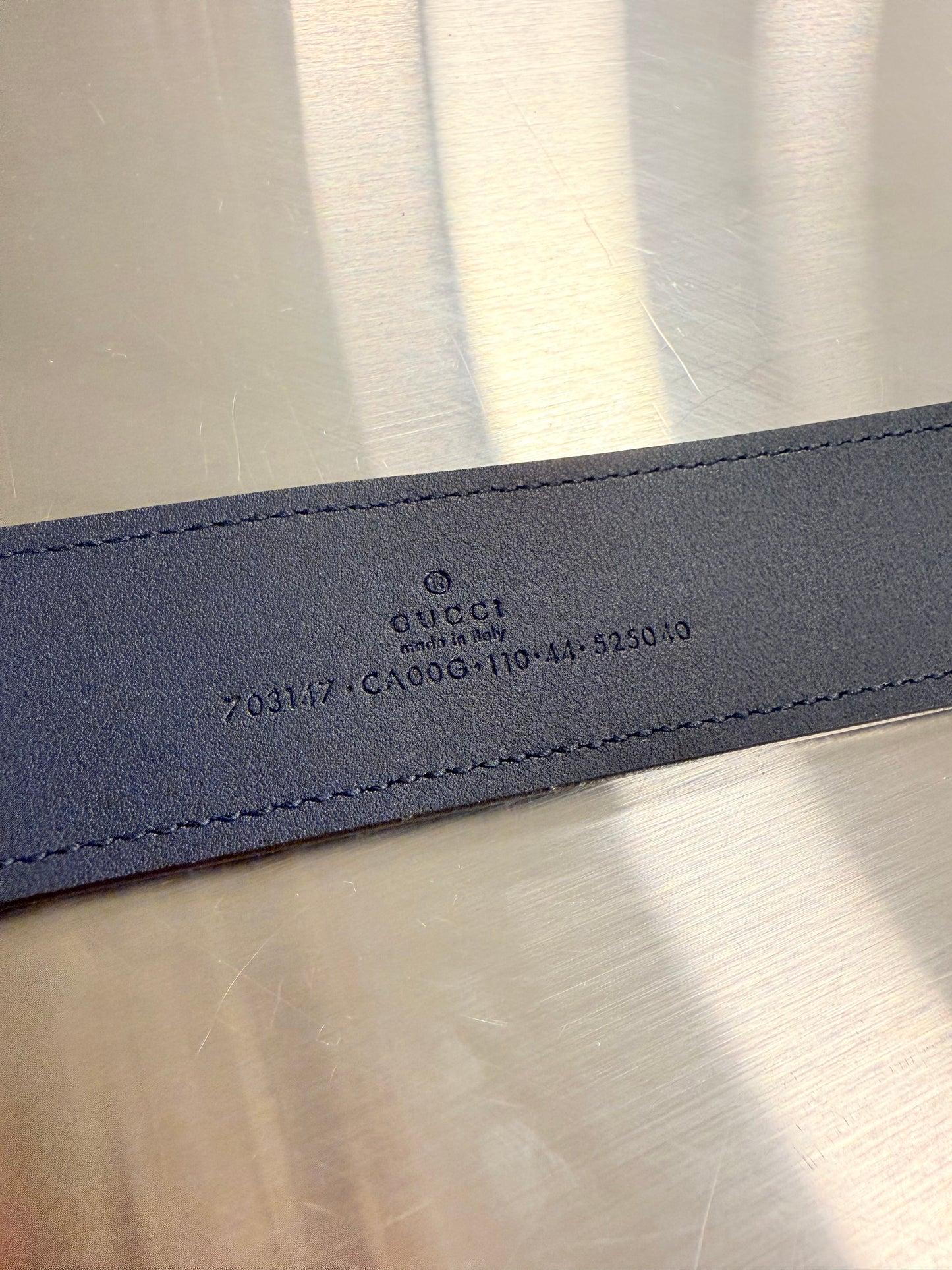 Gucci Suede Belt 110cm Navy 2805