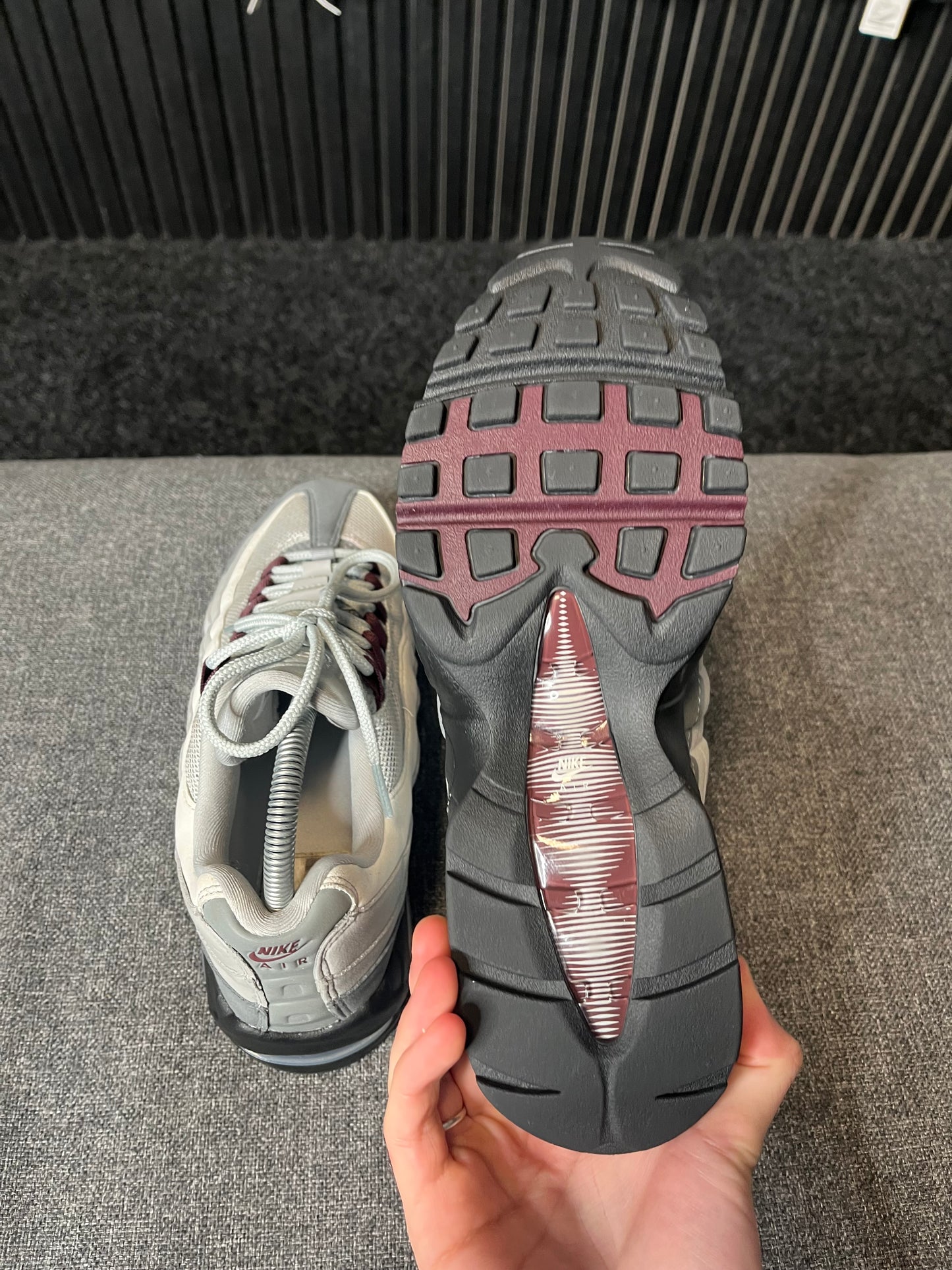 Air Max 95s Grey/Burgundy UK 6 3487