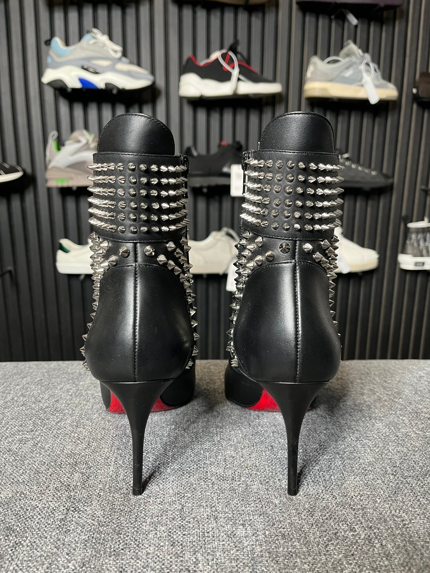Louboutin Hongroise 85 Black Leather Boots 3283