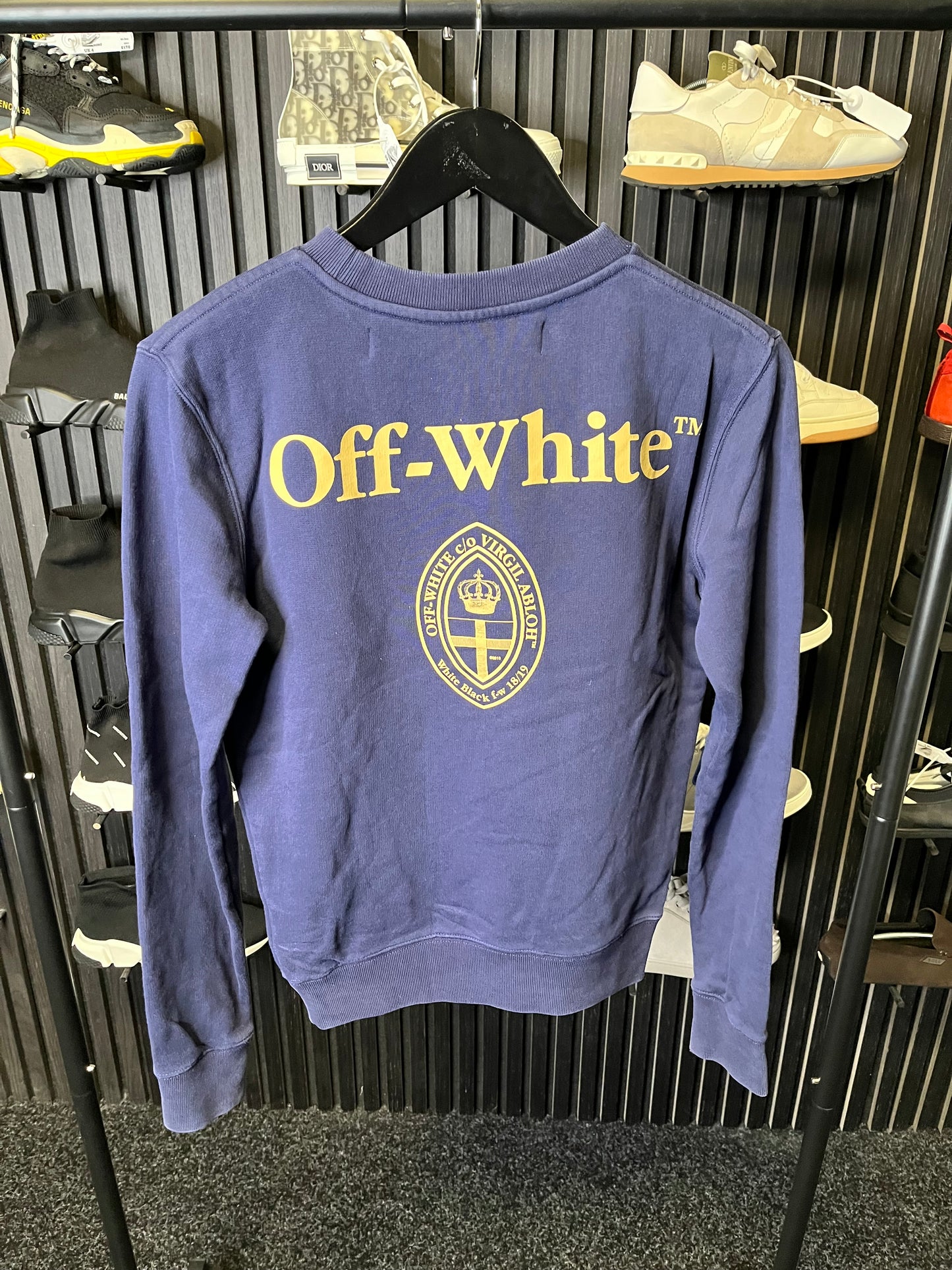 Off White Church Crew Sweatshirt Blue XXS 3146