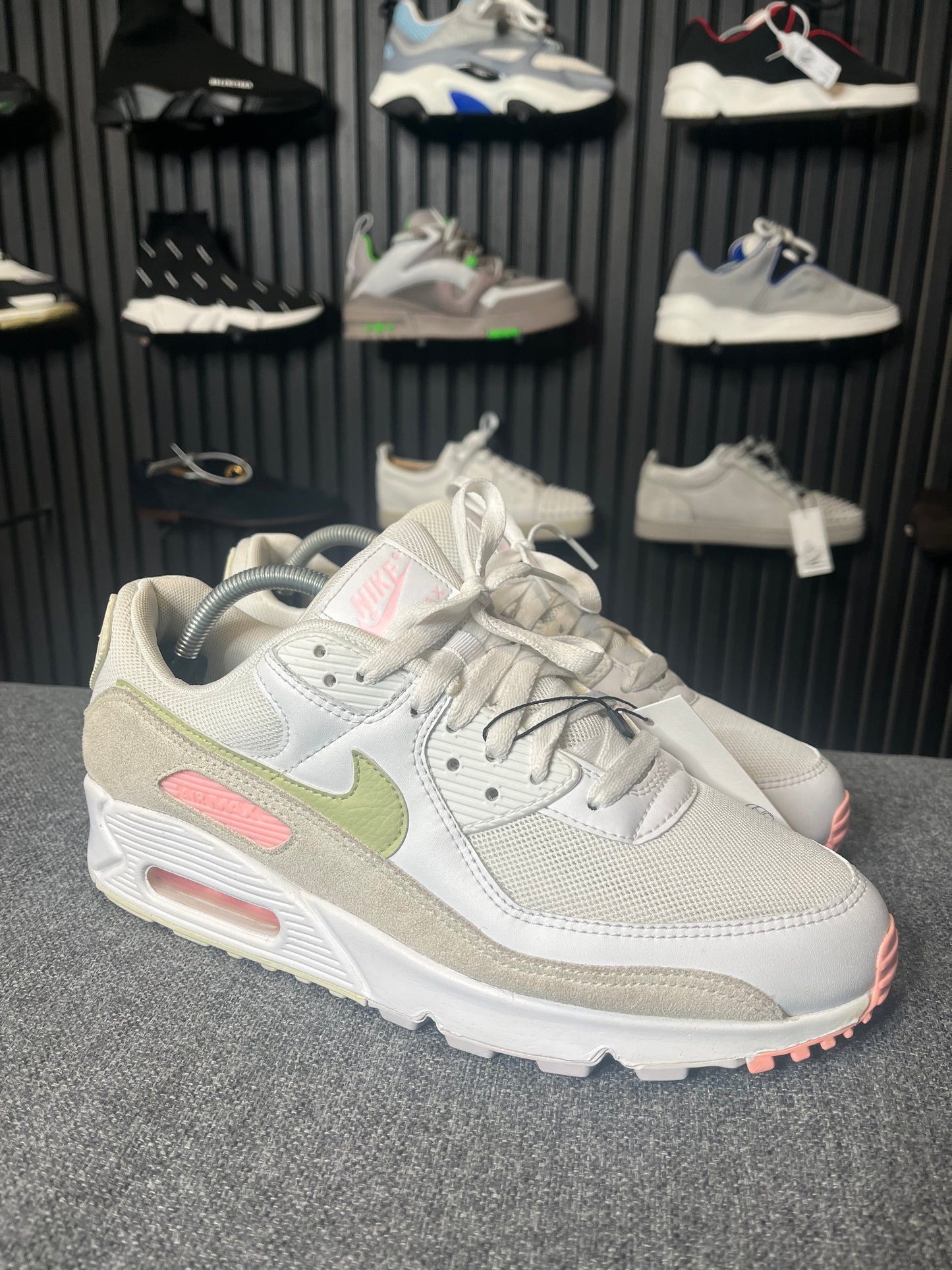 Air Max 90 White Olive Pink UK 9 3072
