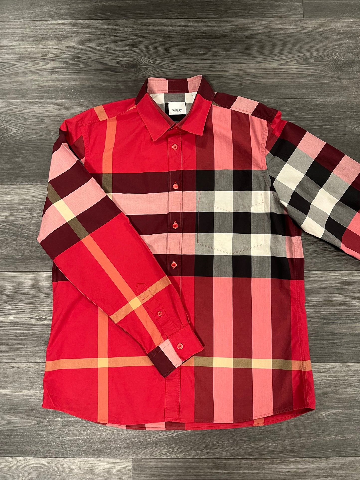 Burberry Red Check Shirt XL 3566