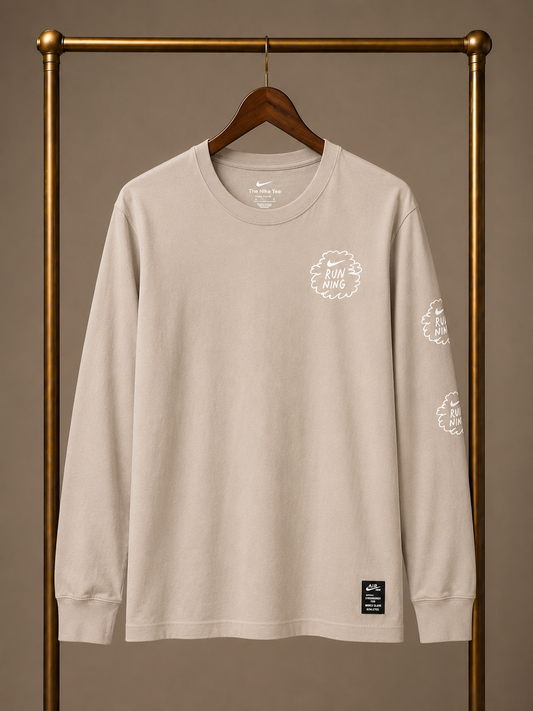 Nike Long Sleeve Beige Tee Medium 3548