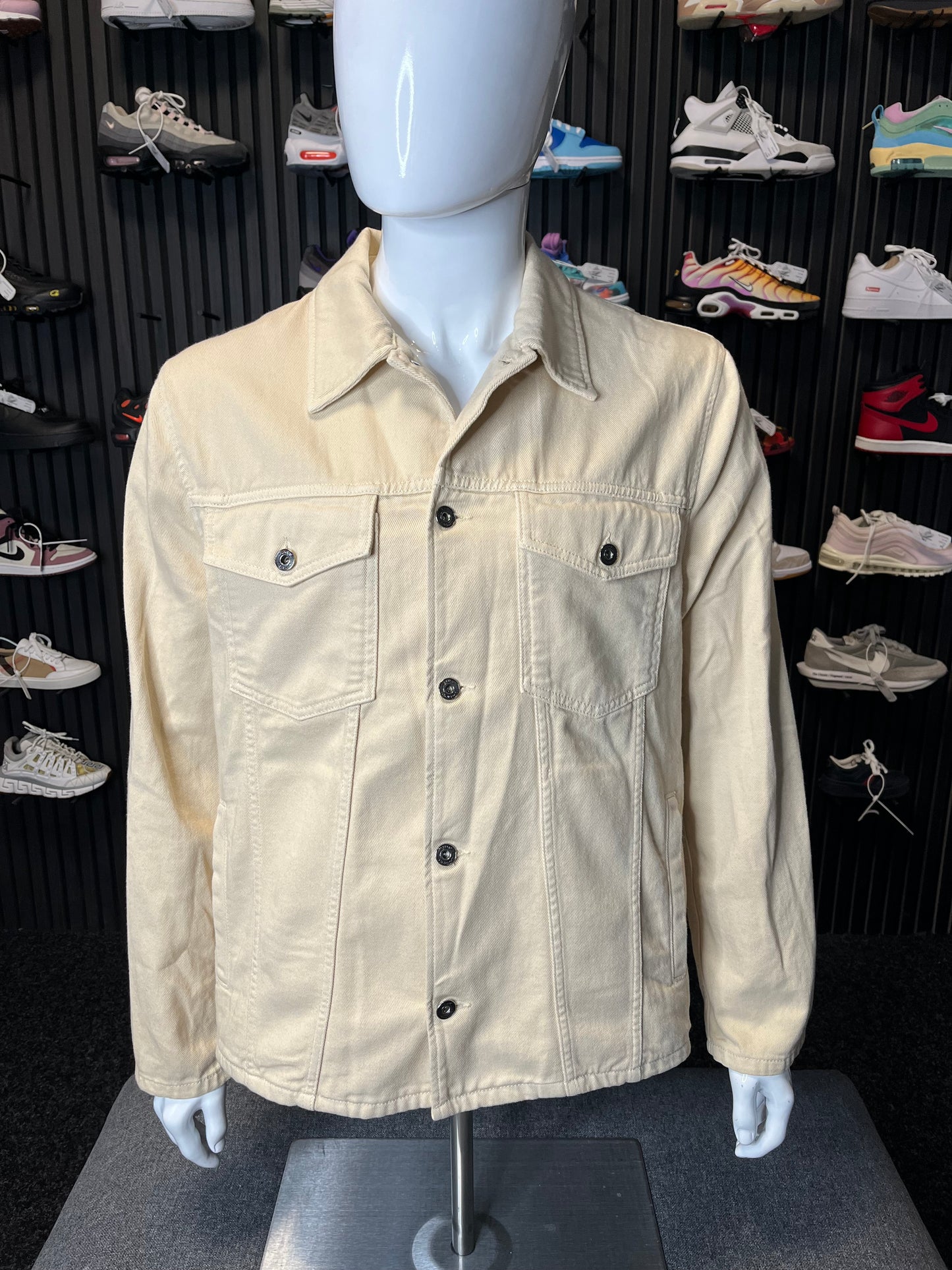Off White Denim Jacket Beige Large 2592