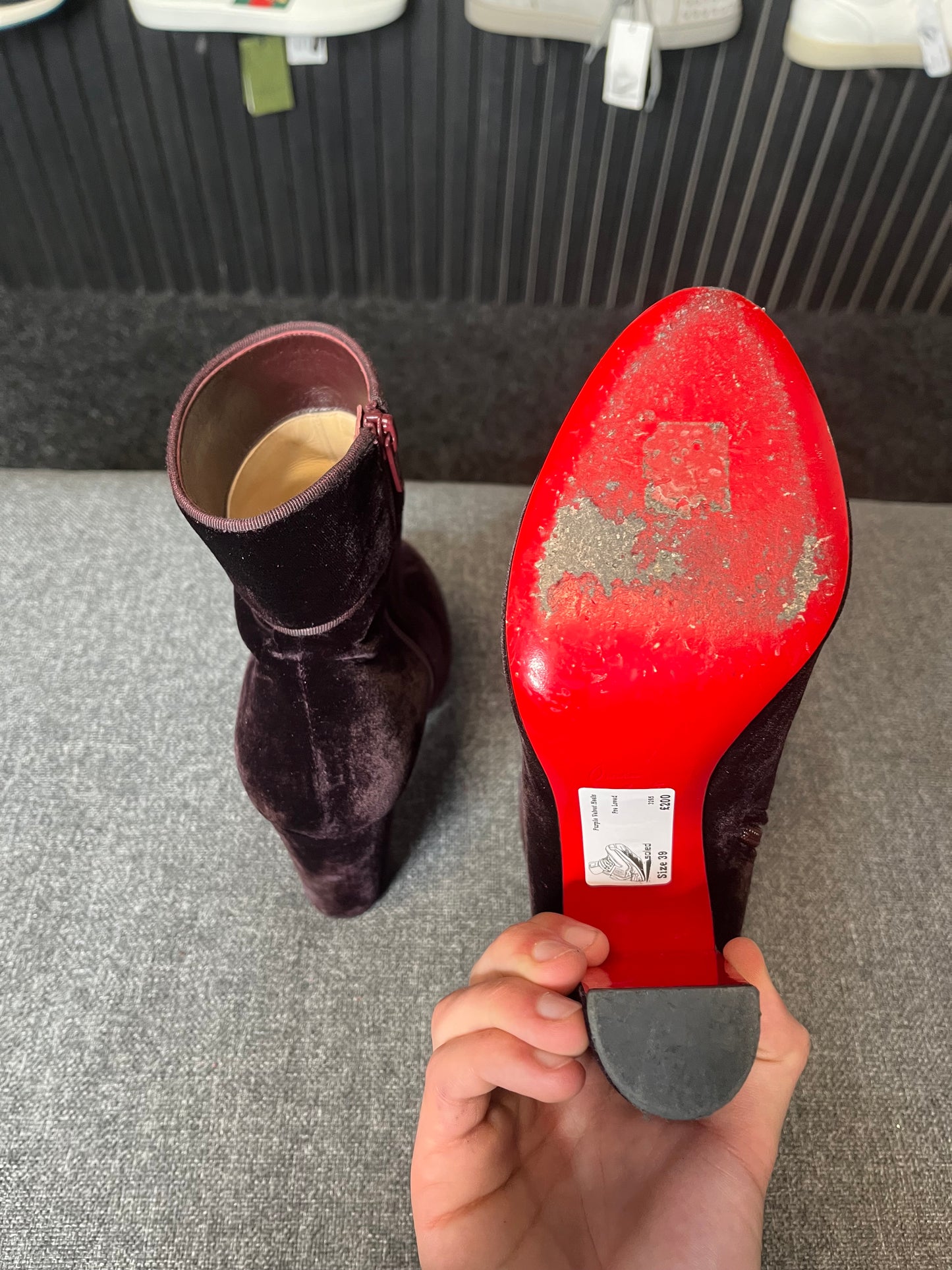 Purple Velvet Louboutin Heels Size 39 3265