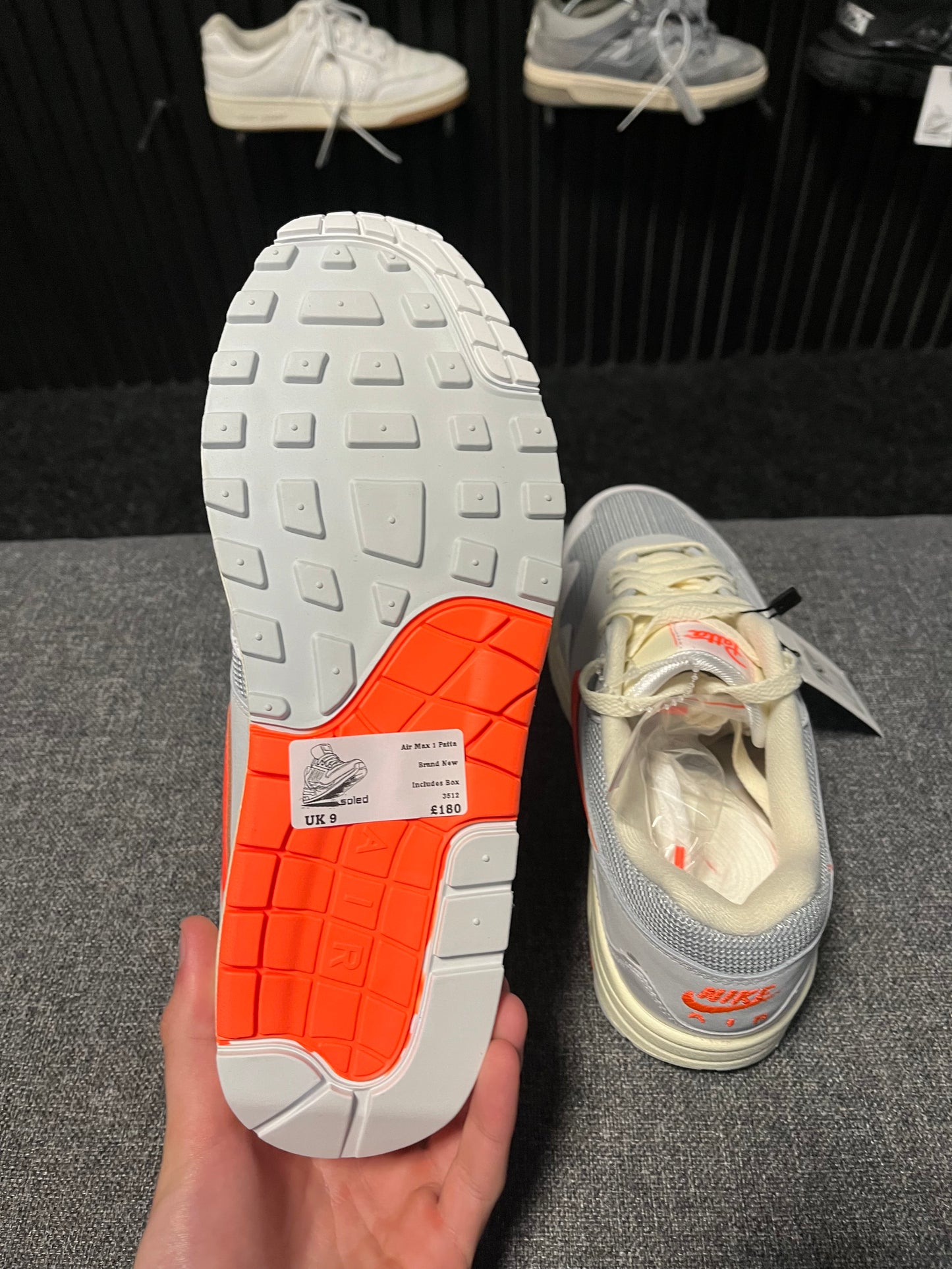 Air Max 1 Patta White Waves Crimson UK 9 3512
