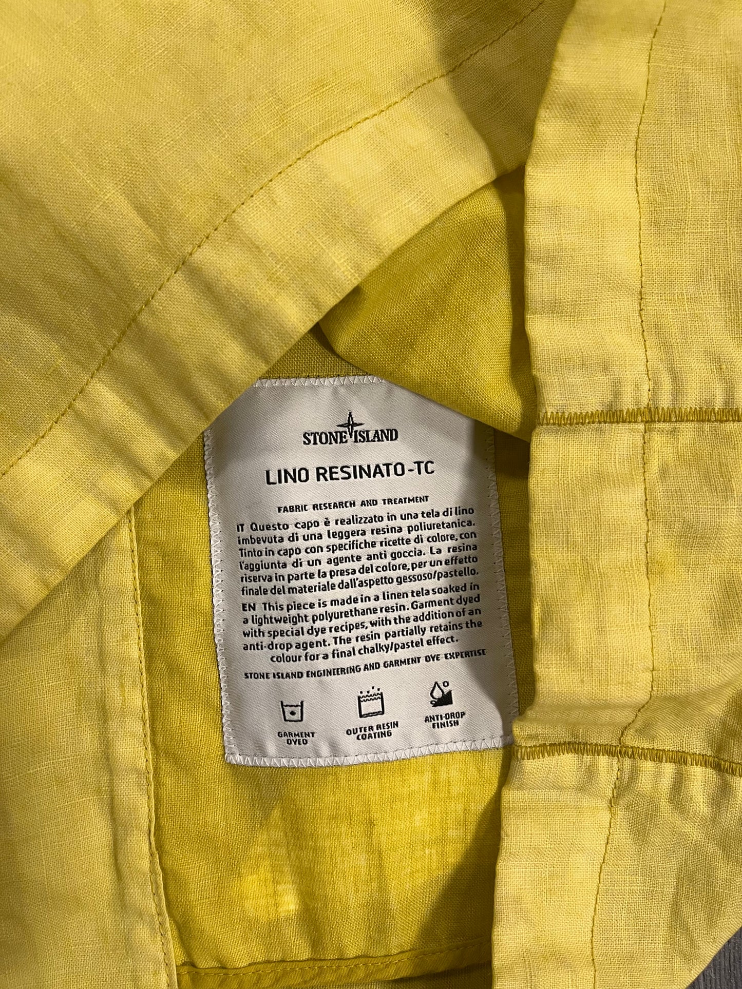 Stone Island Lino Resinato TL Yellow XL 3652