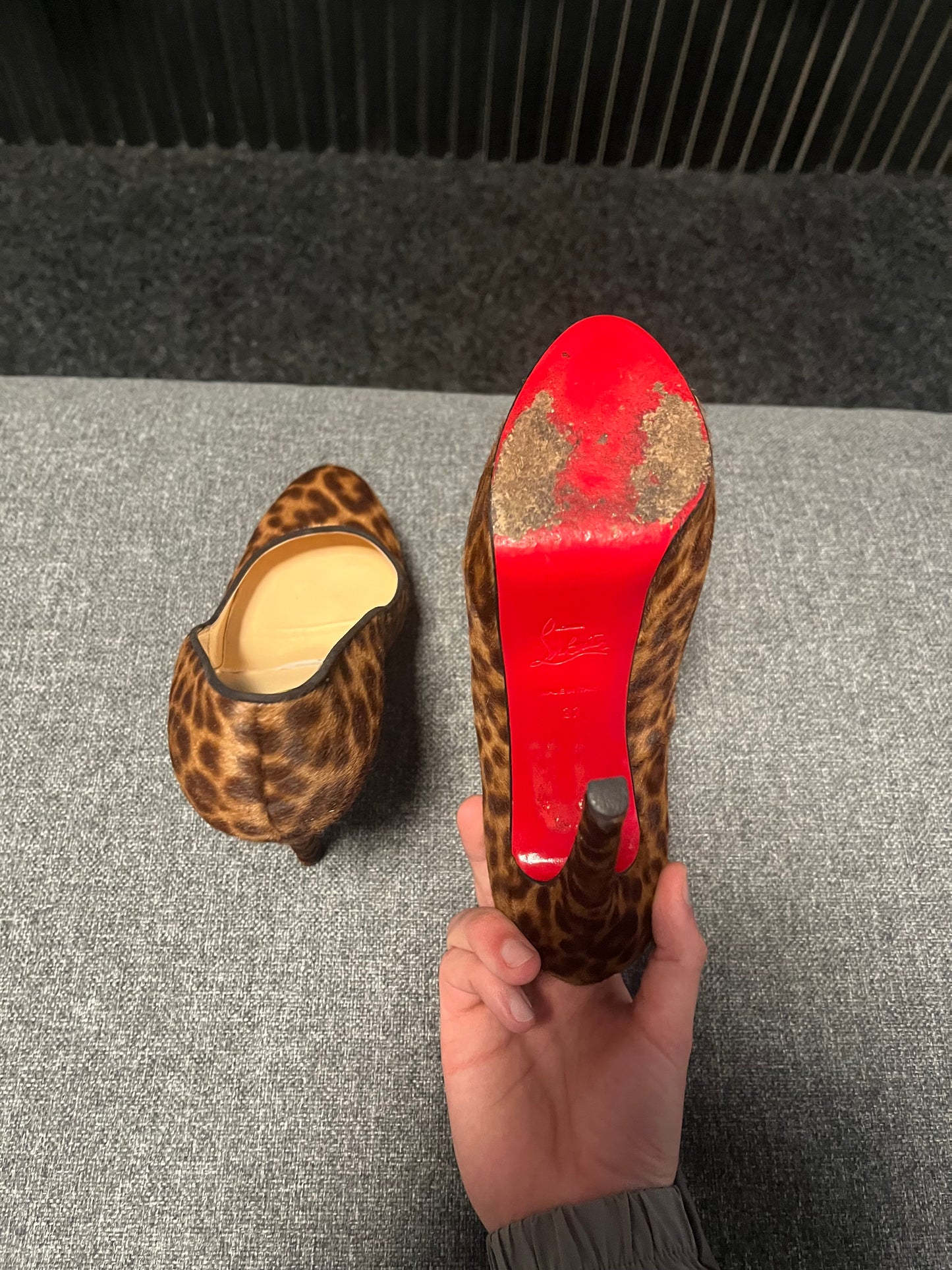Christian Louboutin Leopard Print Heels UK 4 3541