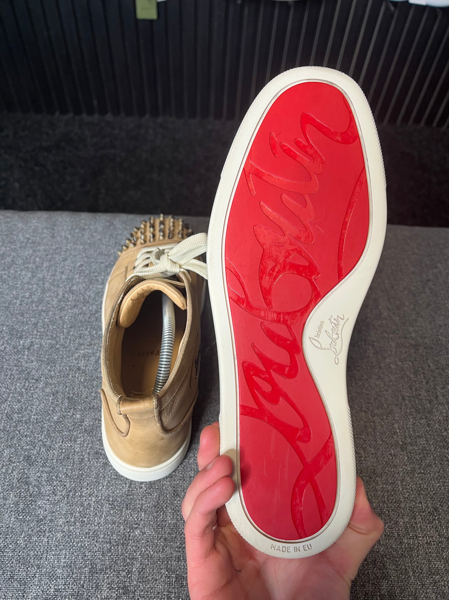 Louboutin Spike High Top Beige UK 7.5 3317