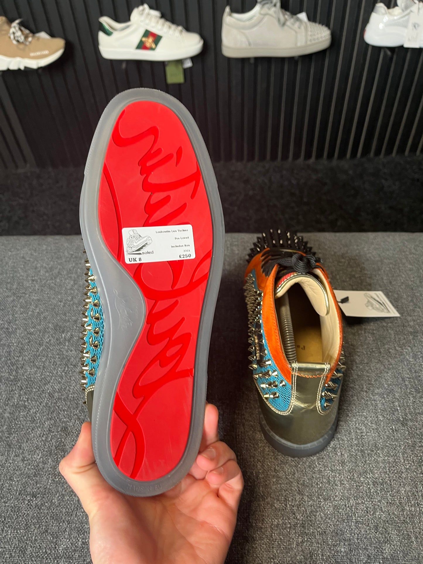 Christian Louboutin Spike Lux Techno UK 8 3321