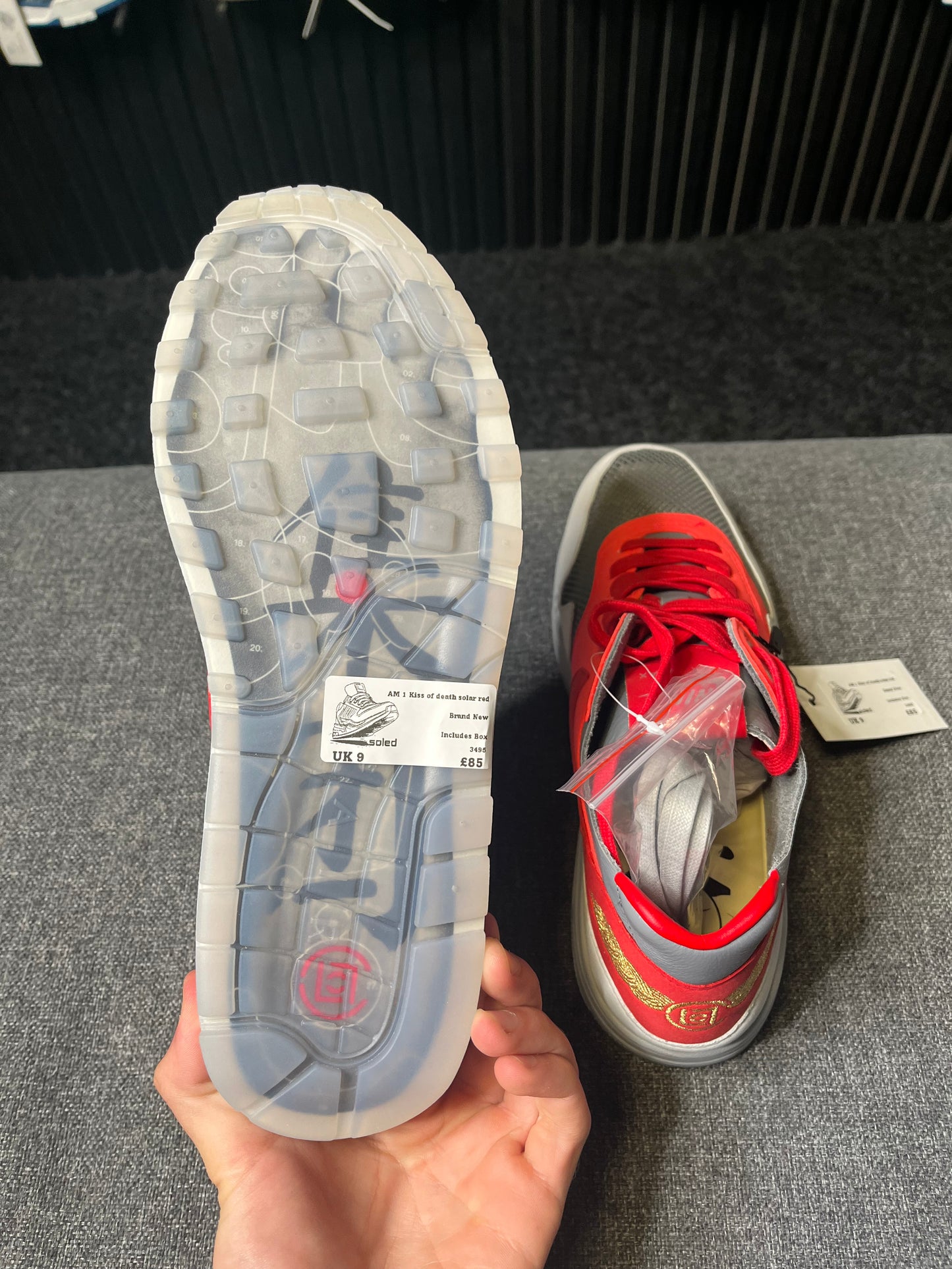 Air Max 1 Kiss Of Death Solar Red UK 9 3495
