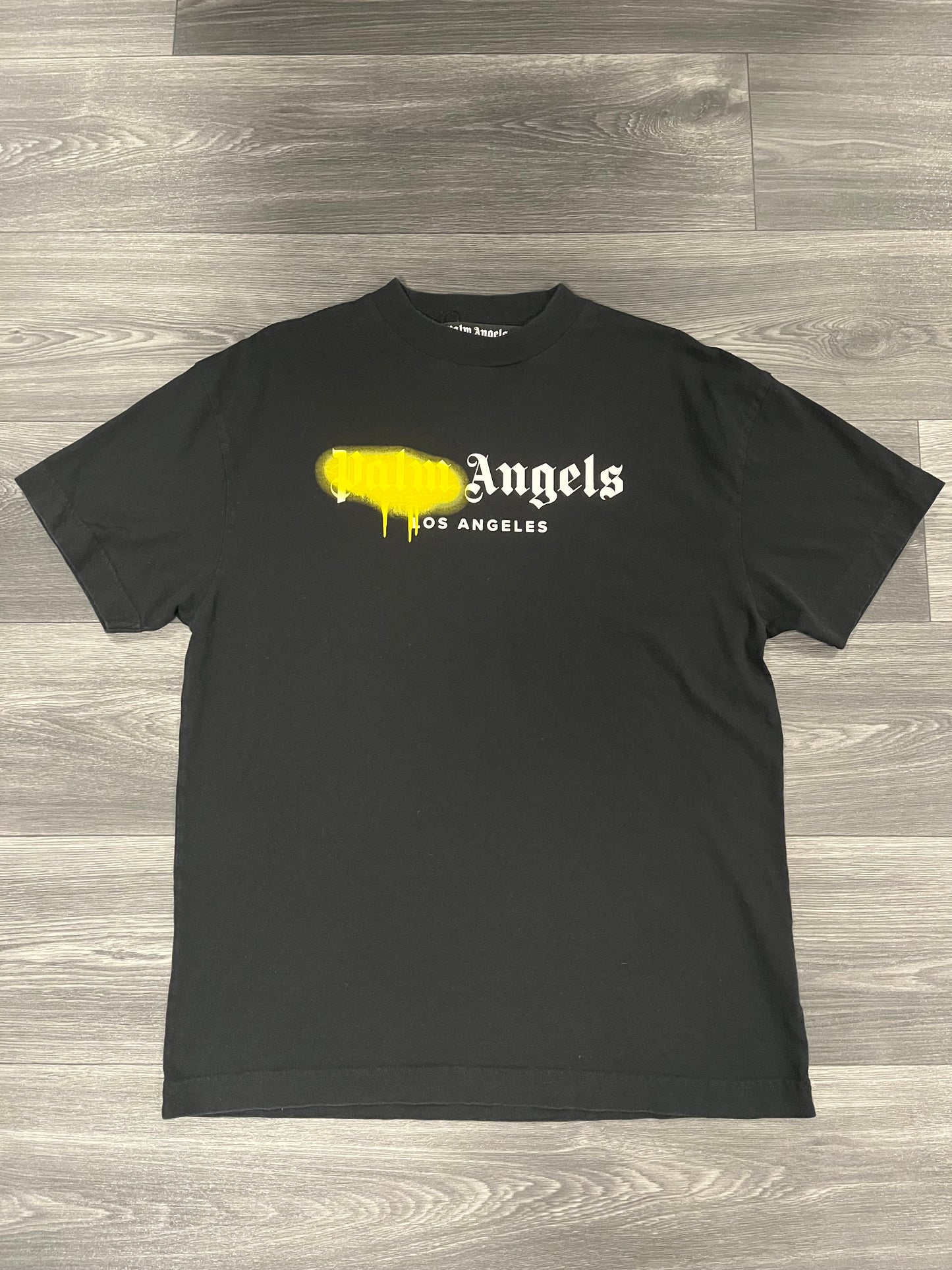 Palm Angels Spray T-Shirt Black/Yellow XL 3571