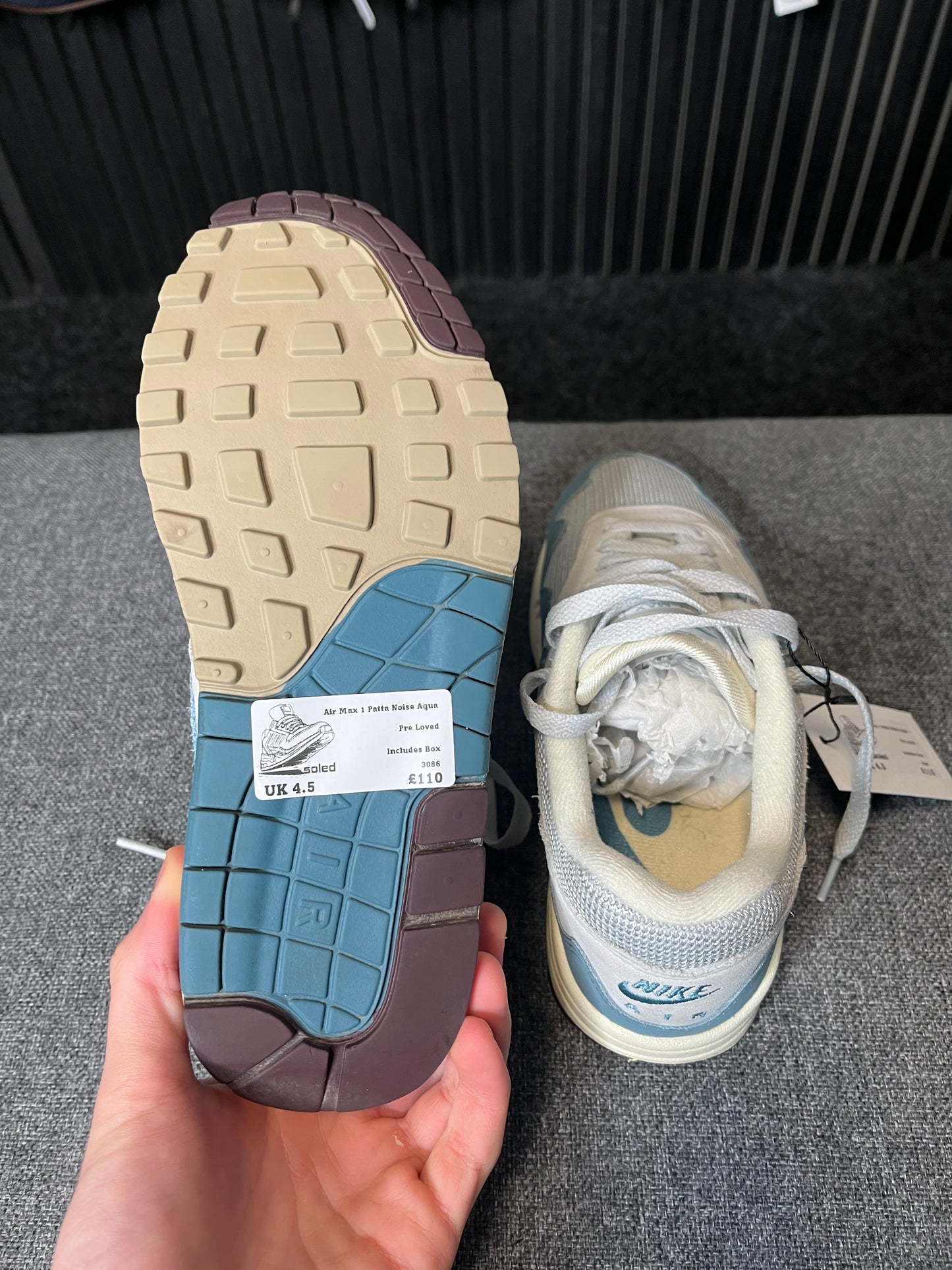 Air Max 1 Patta Noise Aqua UK 4.5 3086