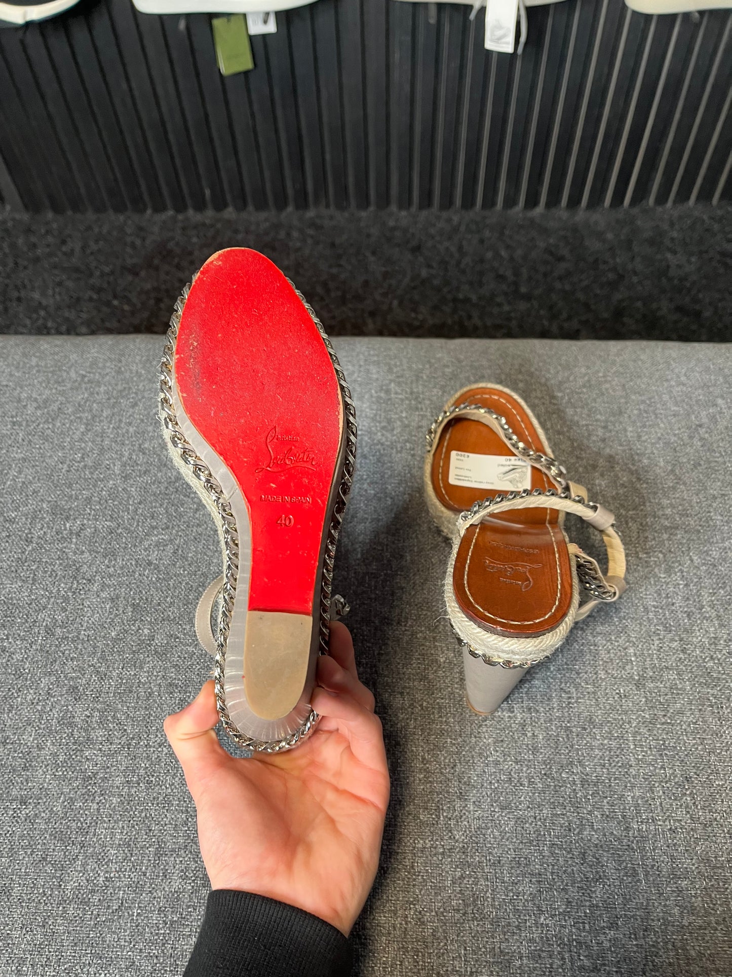 Louboutin Lata Wedge Sandals Size 40 3259