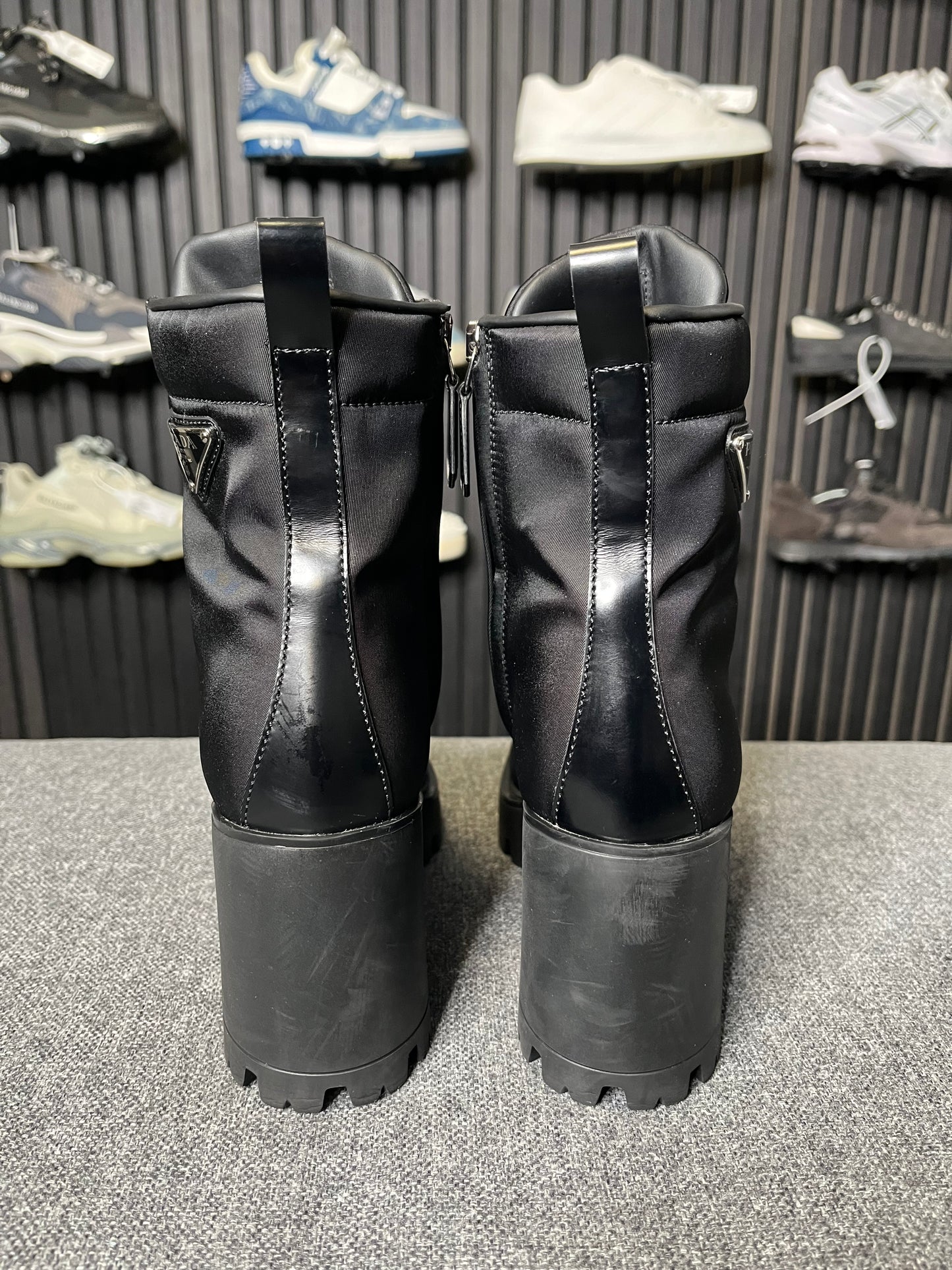 Prada Leather Re-Nylon Boots UK 5.5 2629