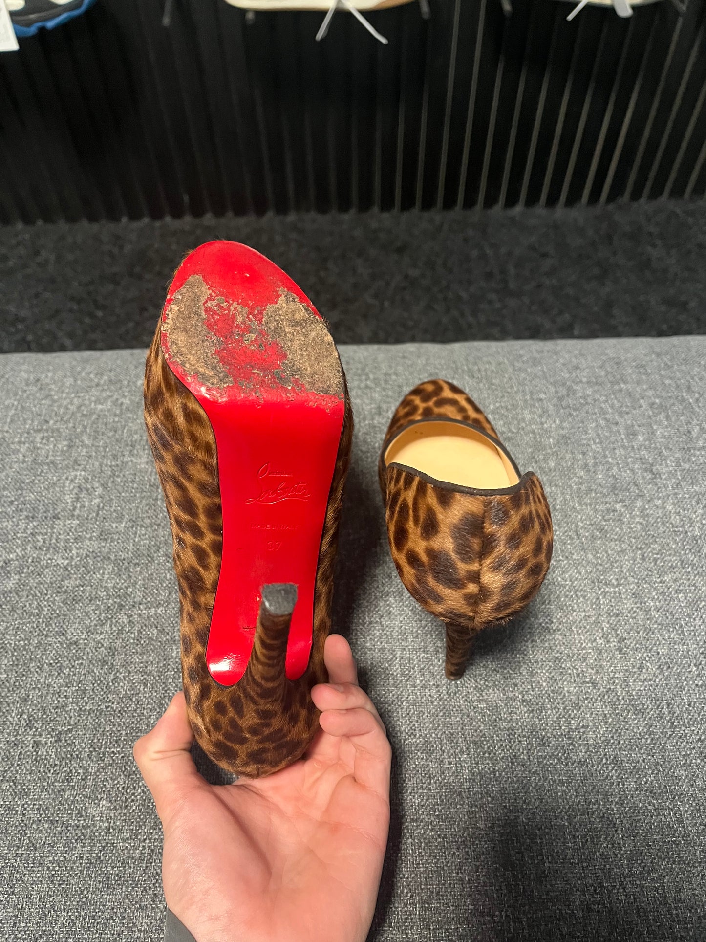 Christian Louboutin Leopard Print Heels UK 4 3541