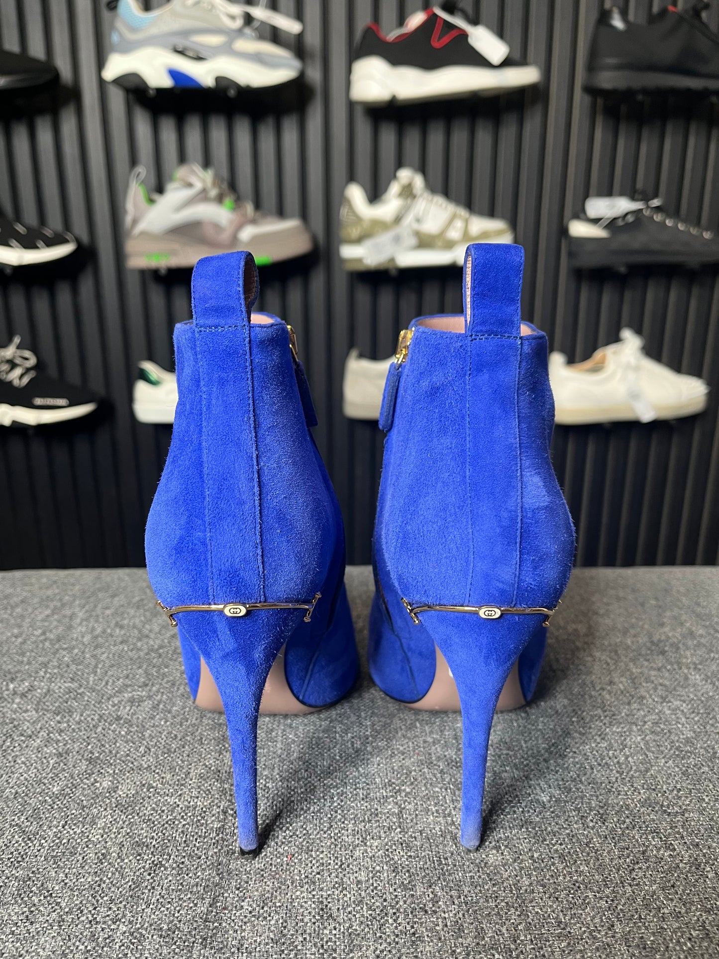 Blue Gucci Suede Boots Size 39 3266