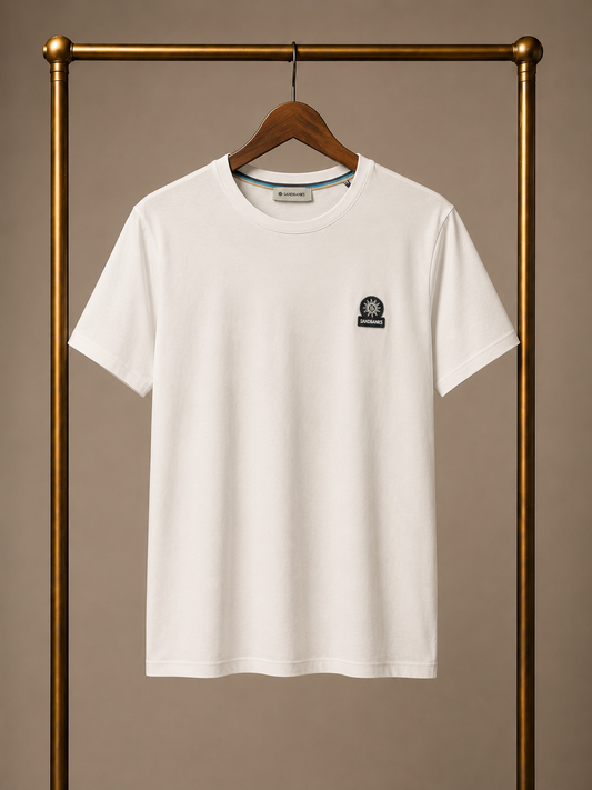 Sandbanks Badge Logo Tee White Large 3557