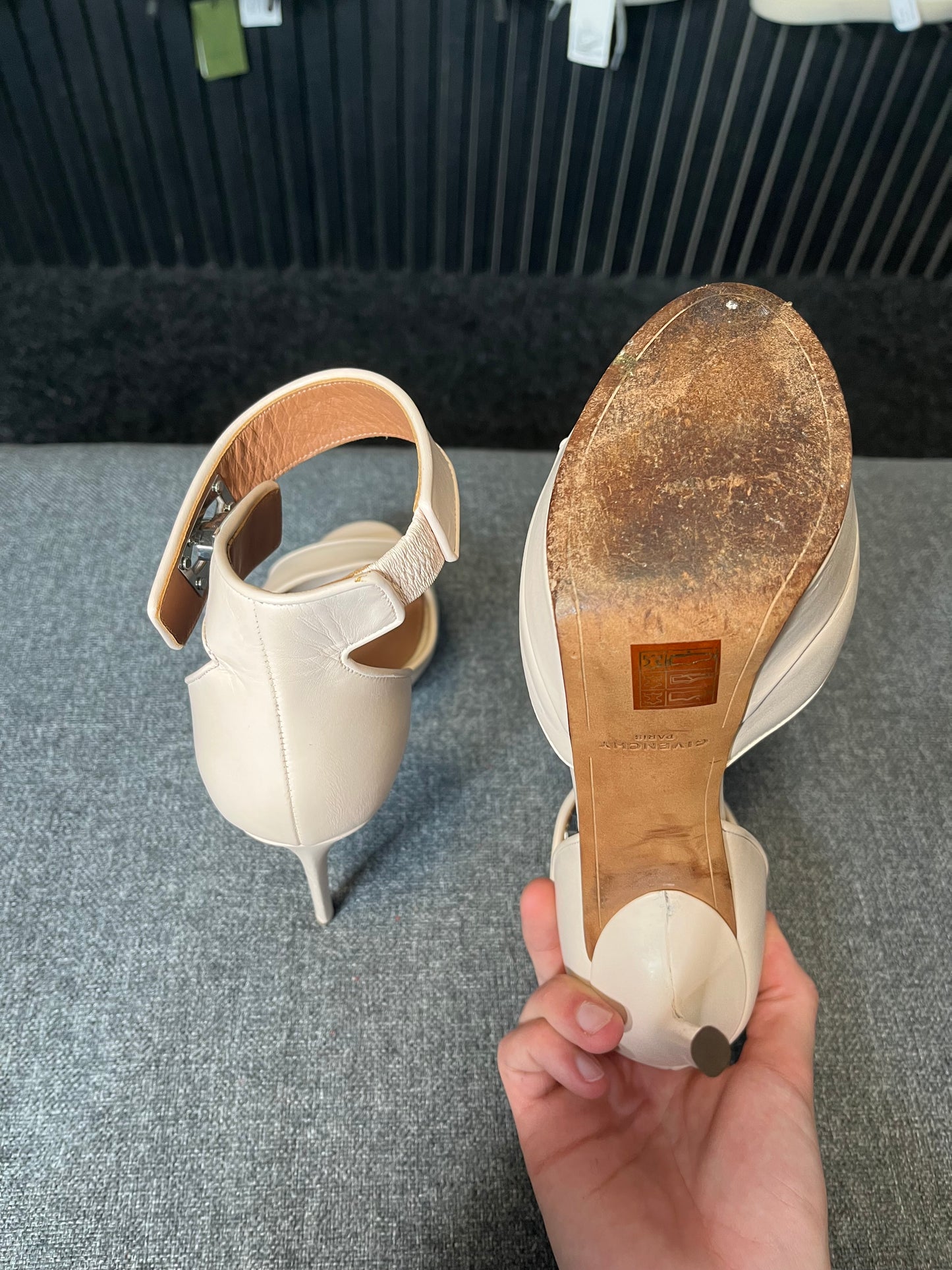 Givenchy Shark Lock Stiletto Sandals Size 39.5 3260
