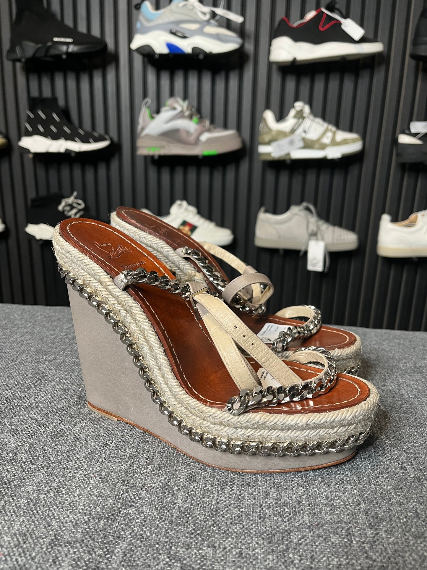 Louboutin Lata Wedge Sandals Size 40 3259