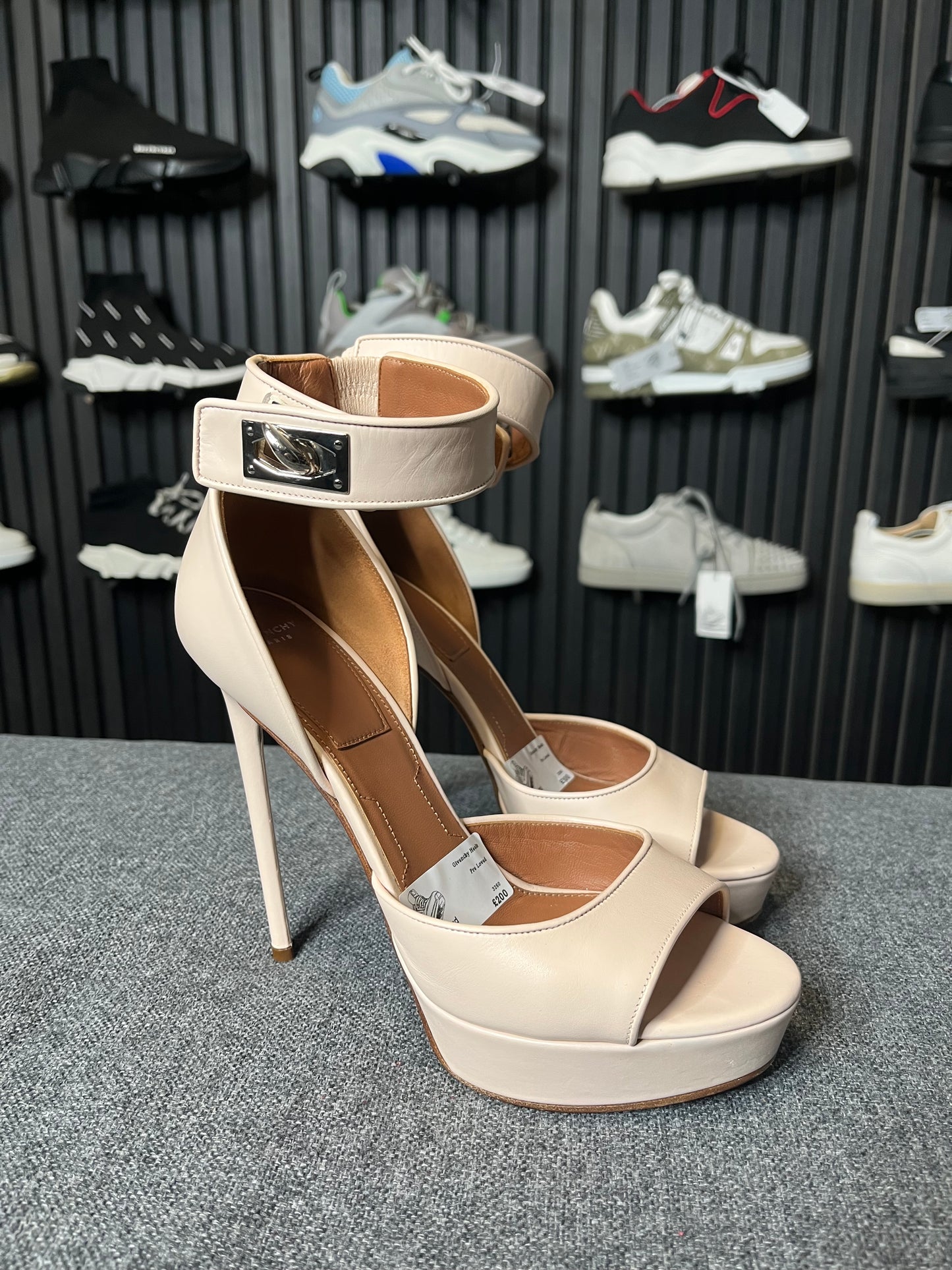 Givenchy Shark Lock Stiletto Sandals Size 39.5 3260