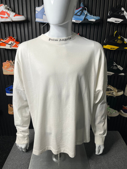 Palm Angels Long Sleeve Tee White Large 1679