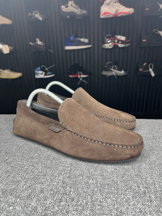 Hugo Boss Loafers Brown Suede UK8 2047